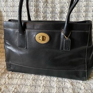 Black Coach Leather Tote Bag 🖤